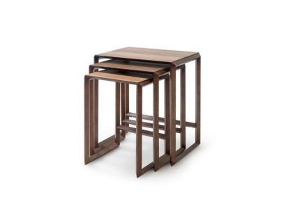 Scandinavian side tables made of oak, 3-piece ensemble new
